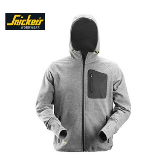 Snickers 8041 FlexiWork Fleece Hoodie - Grey