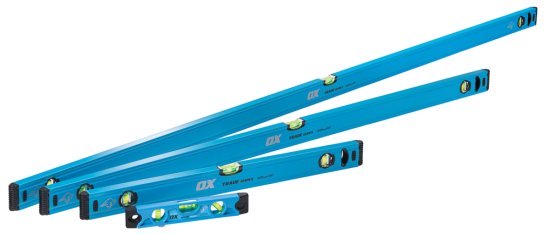 OX Trade 4 Piece Level Set - 600, 1200 & 1800mm Trade Level and Trade 230mm Torpedo Level - OX-T500404 1 OX Trade 4 Piece Level Set - 600, 1200 & 1800mm Trade Level and Trade 230mm Torpedo Level - OX-T500404