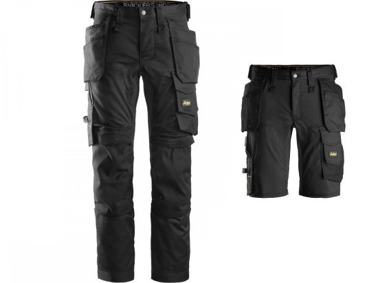 Snickers 6241 Stretch Trouser + Snickers Shorts 6141 - Black 1 6241-stretch-trouser black bundle