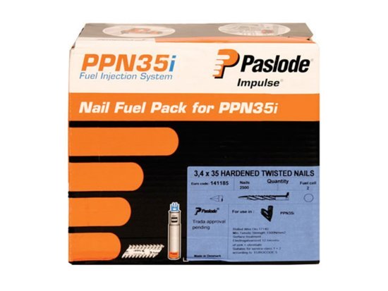 Paslode 35mm Twisted Nails 2500 box and 2 cells 1 Paslode 35mm Twisted Nails 2500 box and 2 cells