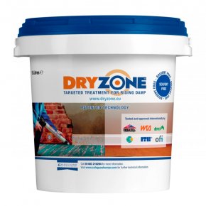 Simple Application The cream comes in both 310 ml mastic cartridges, for isolated areas of damp, or 600 ml foil-wrapped sausages, for large or multiple jobs using the Dryzone Applicator Gun. No special powered pumps or solvent-based chemicals are required. There is also a range of Dryzone System Tools to help application go smoothly, including the Dryzone Drillbit and Dryzone Hole Clearing Tool. The Ultimate Rising Damp Renovation System Dryzone Damp-Proofing Cream is part of the Dryzone System for renovating internal walls suffering from rising damp. This means that it is fully compatible with both Dryzone Renovation Plasters and Dryzone Express Replastering. Full guidance to the use of Dryzone Damp-Proofing Cream and the full system is available in the form of our guidebook, Rising Damp and its Control.