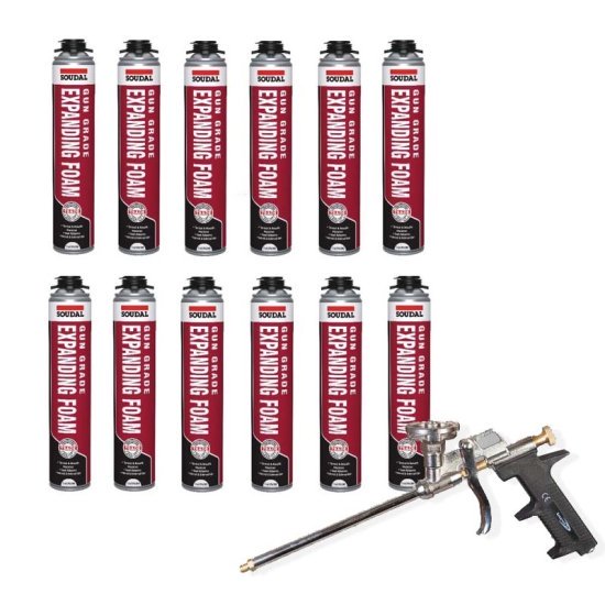 Expanding Foam Gun Grade - (Box Of 12) & Bondit Pro Gun 1 12 soudal expanding foam and gun