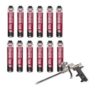 12 soudal expanding foam and gun