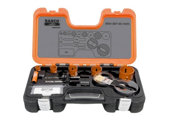Professional Holesaw Set 3834 16/51 Sizes: 16-51mm - BAHHSSET1651 1 Professional Holesaw Set 3834 16/51 Sizes: 16-51mm - BAHHSSET1651