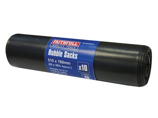 Black Rubble Sacks (10) - FAIBAGRS10