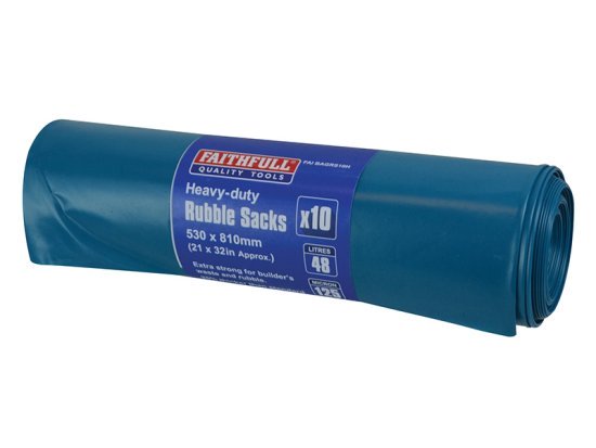 Blue Heavy-Duty Rubble Sacks (10) - FAIBAGRS10H 1 Blue Heavy-Duty Rubble Sacks (10) - FAIBAGRS10H