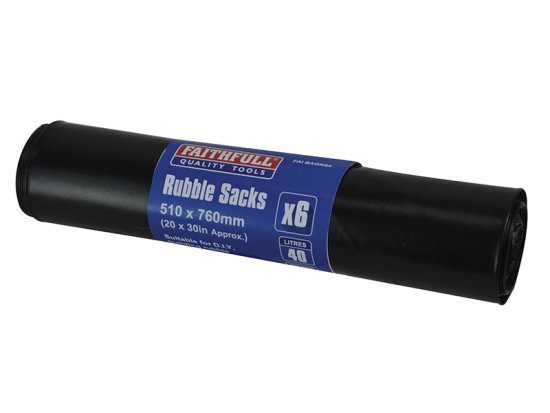 Black Rubble Sacks (6) - FAIBAGRS6