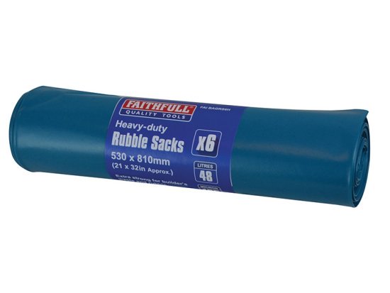 Blue Heavy-Duty Rubble Sacks (6) - FAIBAGRS6H