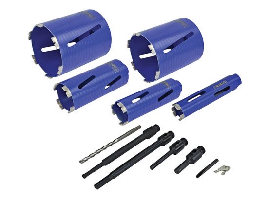 Diamond Core Drill Kit & Case Set of 11 - FAIDCKIT11