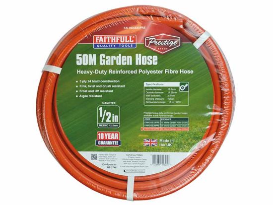 Prestige Heavy-Duty Garden Hose 50m 12.5mm (1/2in) Diameter - FAIHOSE50PRE 1 Prestige Heavy-Duty Garden Hose 50m 12.5mm (1/2in) Diameter - FAIHOSE50PRE