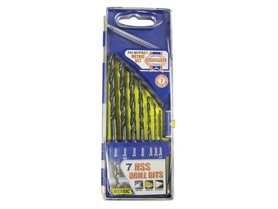 HSS Drill Bit Set of 7 1.5 - 6.0mm - FAIM7PSET 1 HSS Drill Bit Set of 7 1.5 - 6.0mm - FAIM7PSET