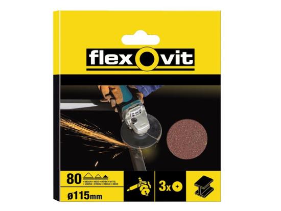 Aluminium Oxide Fibre Discs 115mm Fine 80G (Pack 3)