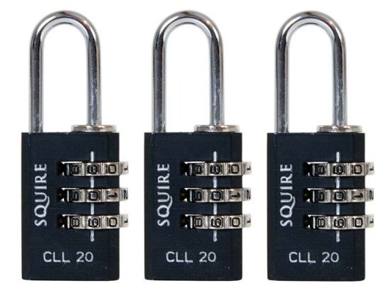 Toughlock Re-Codeable Black Combination Padlocks 20mm (Pack of 3)