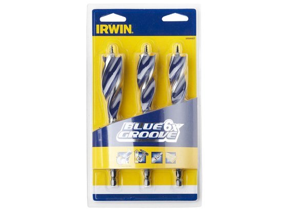 Blue Groove 6X Wood Drill Bit Set 3 Piece 20-25mm - IRW10506627 1 Blue Groove 6X Wood Drill Bit Set 3 Piece 20-25mm - IRW10506627
