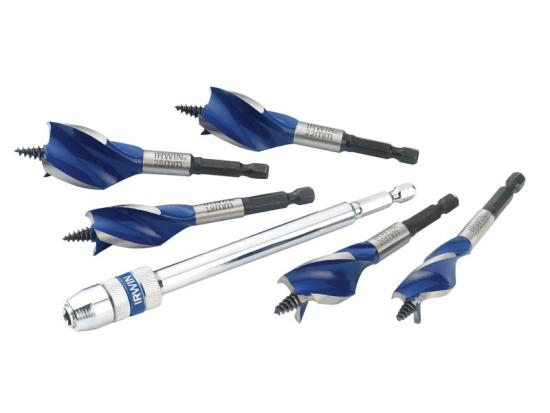 Blue Groove 6X Stubby Wood Bit Set, 5 Piece: 16-25mm + Extension - IRW1922007 1 Blue Groove 6X Stubby Wood Bit Set, 5 Piece: 16-25mm + Extension - IRW1922007