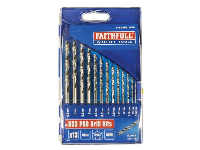 HSS Drill Bit Set of 13 M2 1.5-6.5mm - FAIMSET13PRO 1 HSS Drill Bit Set of 13 M2 1.5-6.5mm - FAIMSET13PRO
