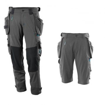 Mascot Workwear Trousers 17031 + Mascot Shorts 17149 Holster Pockets - Grey 1 Mascot Workwear Trousers 17031 + Mascot Shorts 17149 Holster Pockets - Grey