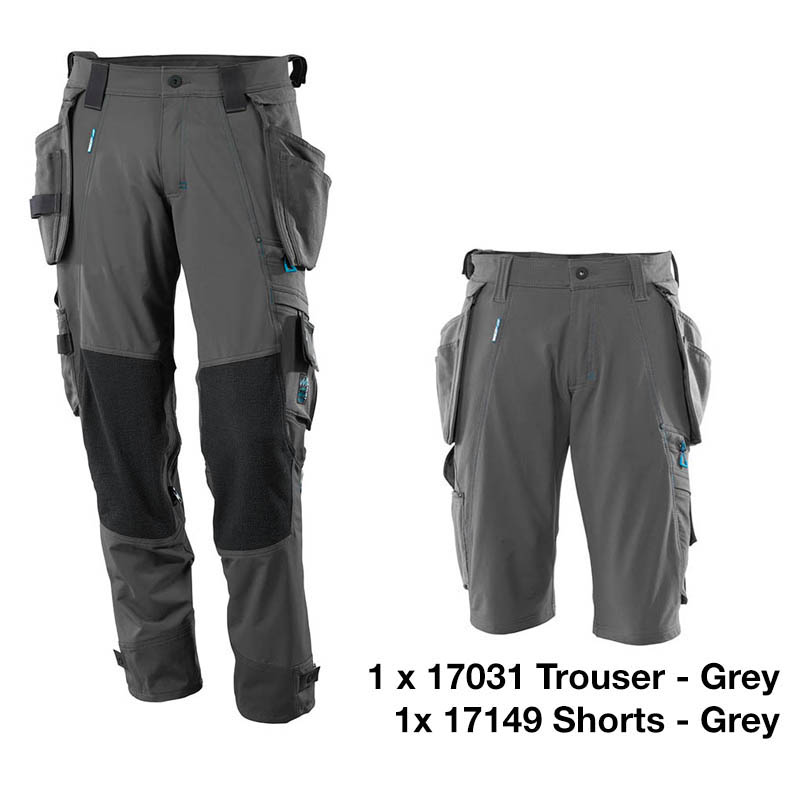 Mascot Workwear Trousers 17031 + Mascot Shorts 17149 Holster Pockets - Grey 3 Mascot Workwear Trousers 17031 + Mascot Shorts 17149 Holster Pockets - Grey - Image 3
