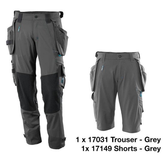 Mascot Workwear Trousers 17031 + Mascot Shorts 17149 Holster Pockets - Grey 3 Mascot Workwear Trousers 17031 + Mascot Shorts 17149 Holster Pockets - Grey - Image 3