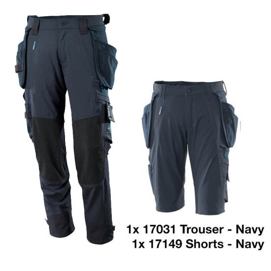 Mascot Workwear Trousers 17031 + Mascot Shorts 17149 Holster Pockets - Navy 3 Mascot Workwear Trousers 17031 + Mascot Shorts 17149 Holster Pockets - Navy - Image 3
