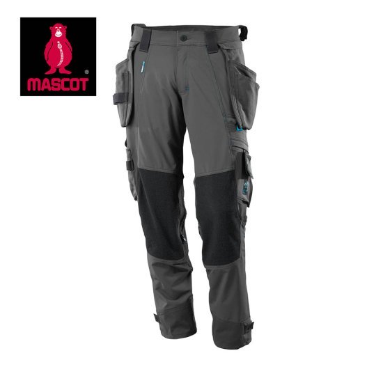 Mascot Workwear Trousers 17031 - Grey with Kneepad Pockets and Holster Pockets 2 Mascot Workwear Trousers 17031 - Grey with Kneepad Pockets and Holster Pockets - Image 2