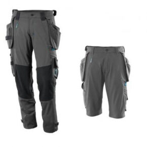 Mascot Workwear Trousers 17031 + Mascot Shorts 17149 Holster Pockets - Grey
