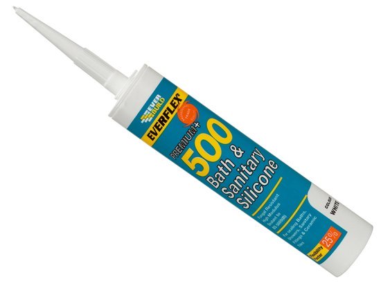 500 Bath & Sanitary Silicone Sealant White 290ml - EVB500WH 1 500 Bath & Sanitary Silicone Sealant White 290ml - EVB500WH