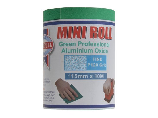 Aluminium Oxide Sanding Paper Roll Green 115mm x 10m 120G - FAIAR10120G