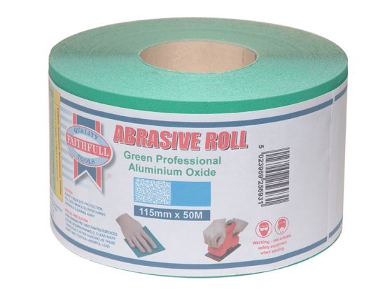 Aluminium Oxide Sanding Paper Roll Green 115mm x 50m 60G - FAIAR11560G