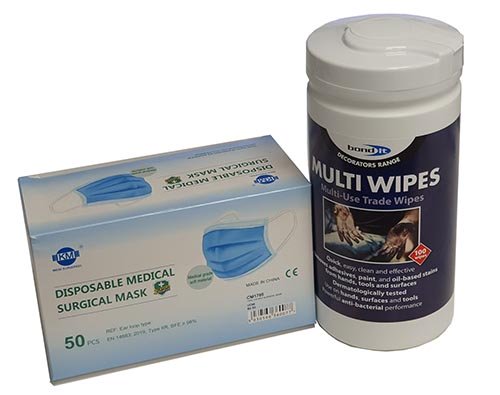 Multi Wipes Tube of 100 & Face Masks x 50