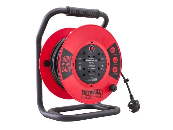Faithfull 40m Heavy Duty Cable Reel - XMS26CR40M
