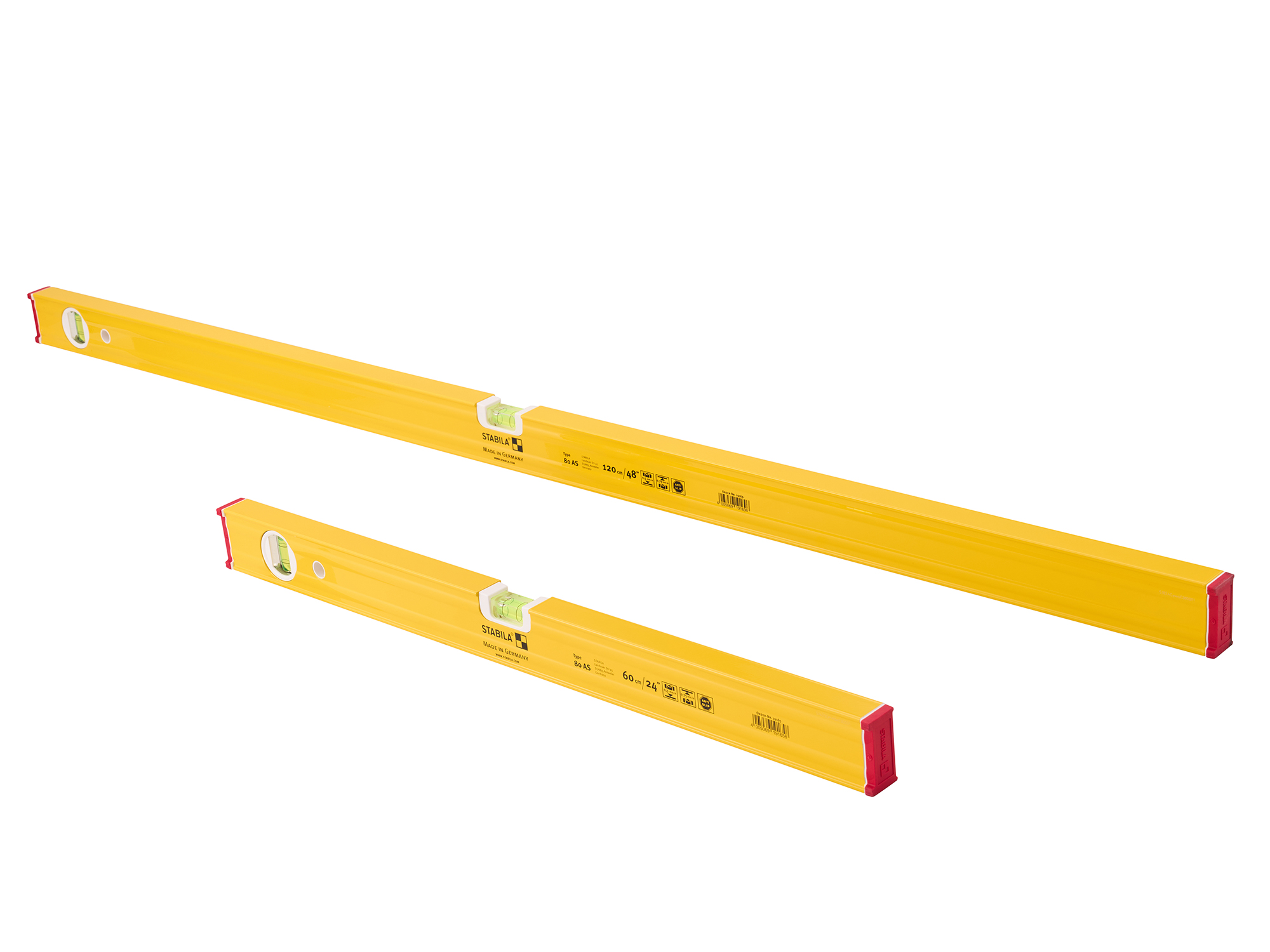 Stabila 60 & 120cm (2 & 4ft) 80AS Level Twin Pack - XMS26STABILA 1 Stabila 60 & 120cm (2 & 4ft) 80AS Level Twin Pack - XMS26STABILA